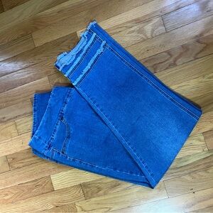 Frayed Hem Blue Jeans